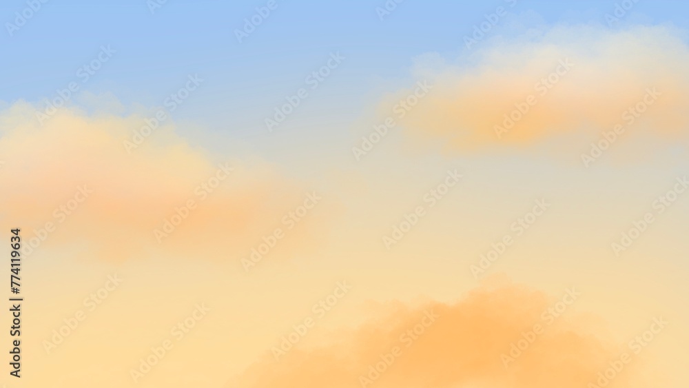 Obraz premium Beautiful sky with pastel cloud in sunny sunset sunrise and night time halloween sky bed time