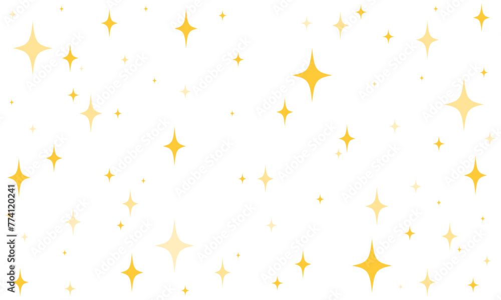 Yellow glitter sparkling stars background pattern illustration vector