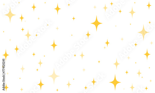 Yellow glitter sparkling stars background pattern illustration vector