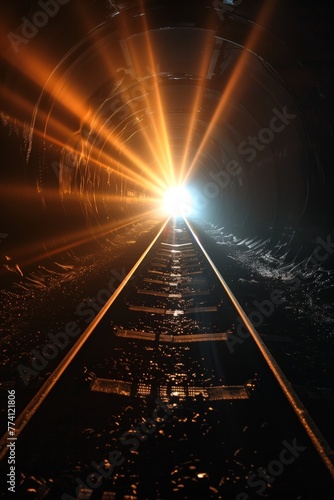 Reflective Tracks Leading to Tunnel Light