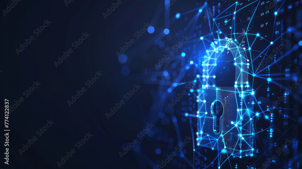Lock symbol, security concept, PCI/DSS, Encryption, Cyber Security