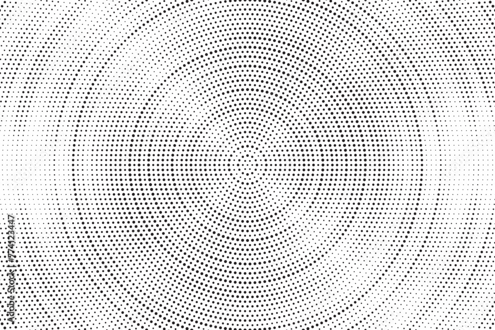 Halftone circle frame horizontal background. Black and white circular border using halftone dots texture. Vector illustration. Abstract halftone background. Halftone circle frame horizontal background. Black and white circular border using halftone dots texture. Vector illustration. Abstract halftone background.