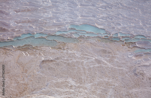Beautiful Background of Minerals in Pamukkale