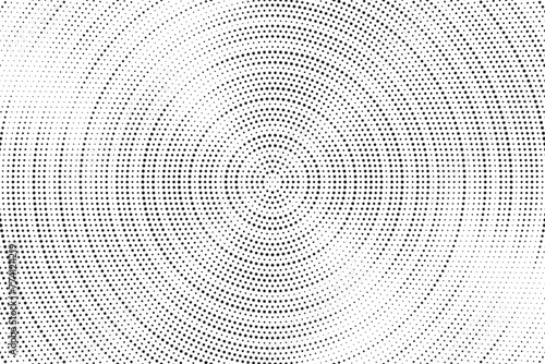 Halftone vector background. Monochrome circular halftone pattern. Abstract geometric dots background. Pop Art comic gradient black white texture. 