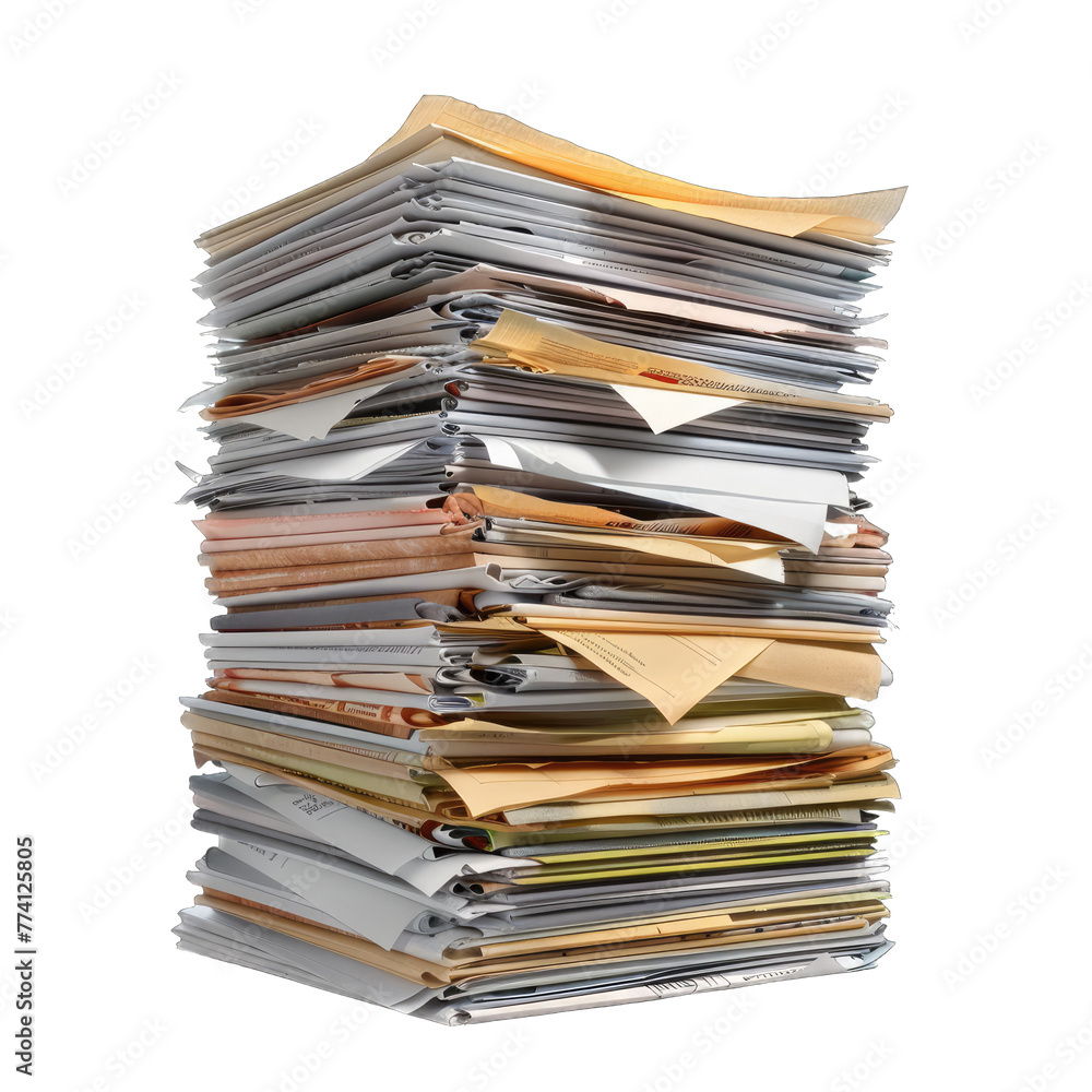 stack of documents isolated stack of documents isolated