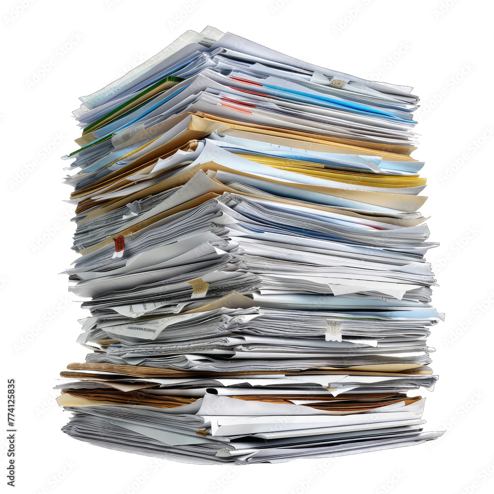 stack of documents isolated stack of documents isolated