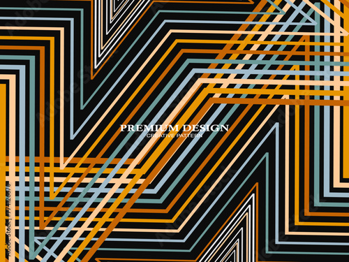 Premium Background with Abstract Colorful Lines pattern. Geometric Digital Art. Retro colorful striped wallpaper.