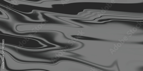 Dark Silver black metallic flowing background. Abstract dark liquid waves background. Black and white liquify background.