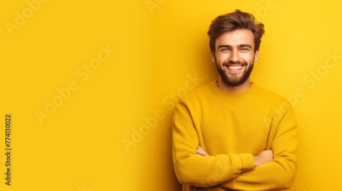 Cheerful Man in Yellow Sweater © MP Studio