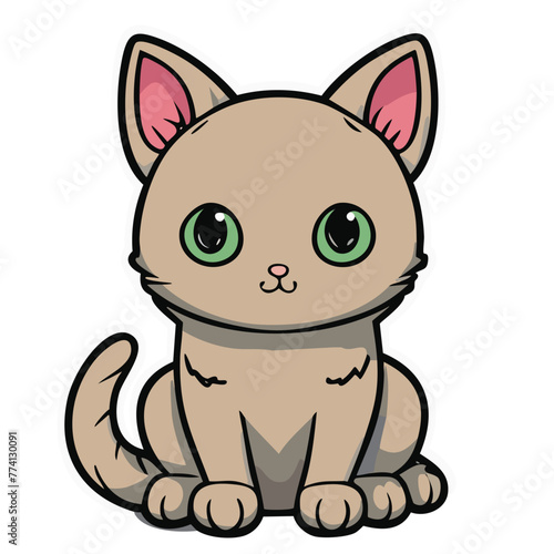 cartoon cute animal happy cat kitten vector illustration isolated 10 eps