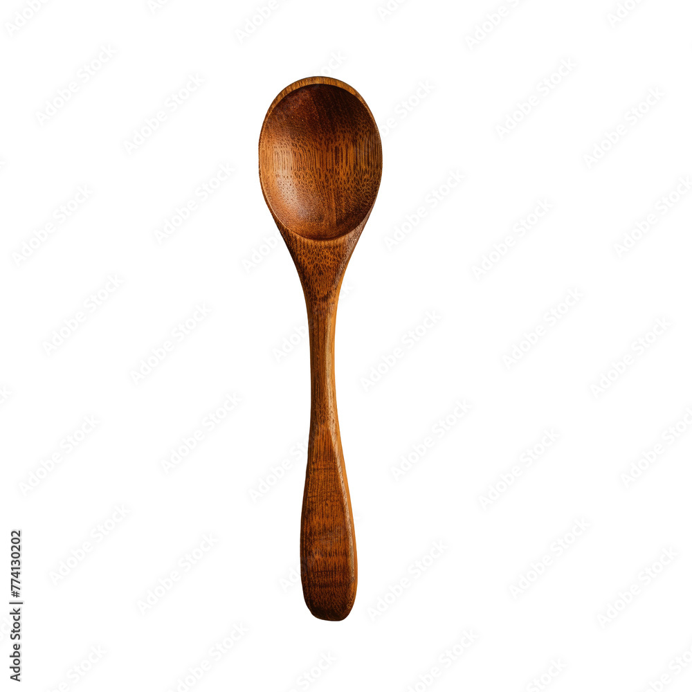 Wooden spoon with handle on Transparent Background Wooden spoon with handle on Transparent Background