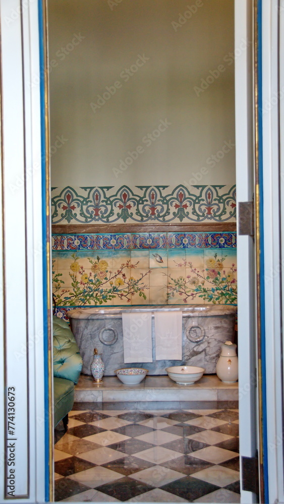 Bathroom in Chapultepec Castle in Chapultepec Park in Mexico City, Mexico Bathroom in Chapultepec Castle in Chapultepec Park in Mexico City, Mexico