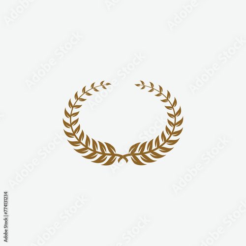 Laurel wreath icon vector flat style illustration