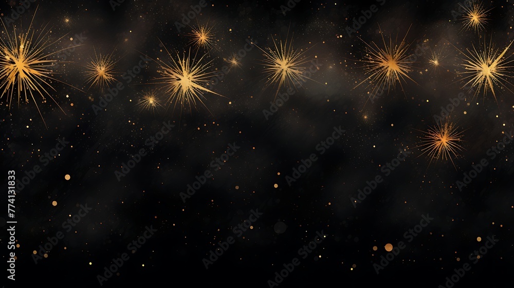 Skyline Illumination: Panoramic Banner with Nighttime Fireworks Skyline Illumination: Panoramic Banner with Nighttime Fireworks