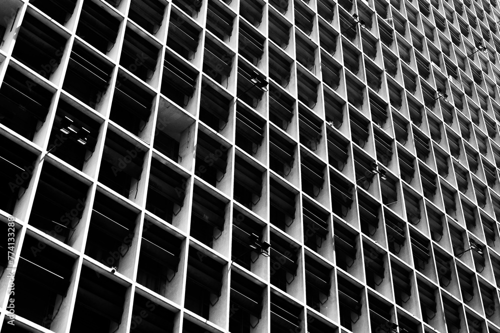 Abstract geometric patterns in the architecture of city buildings Abstract geometric patterns in the architecture of city buildings