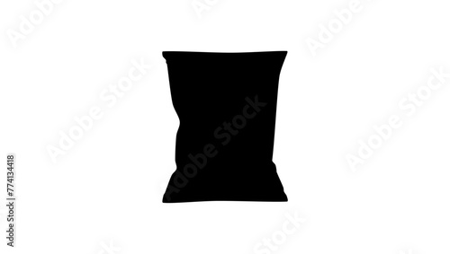 Packaging of chips, black isolated silhouette