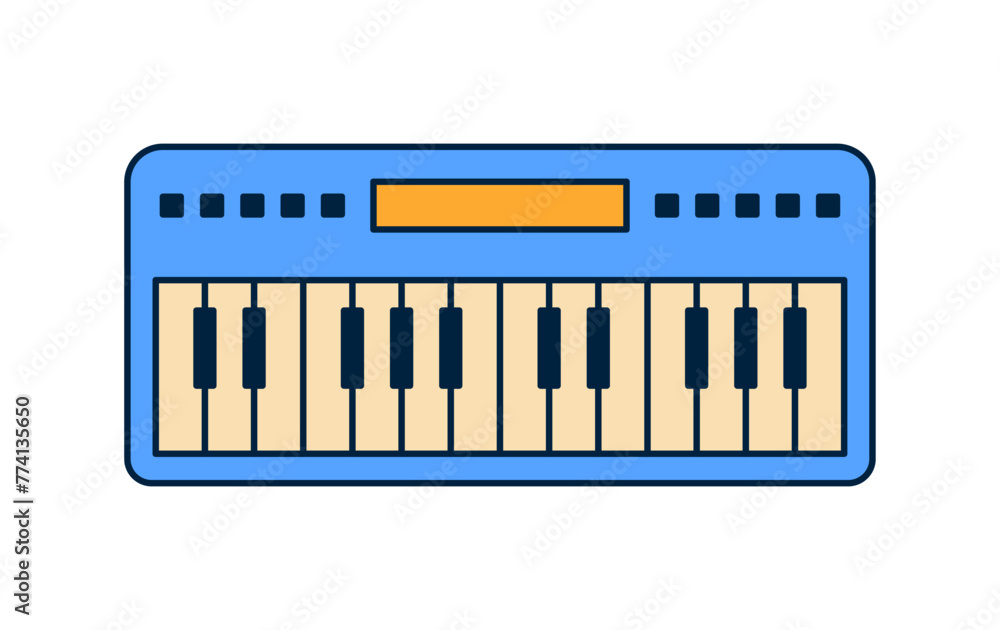 Electronic Keyboard Musical Instrument Flat Illustration Icon Vector Electronic Keyboard Musical Instrument Flat Illustration Icon Vector