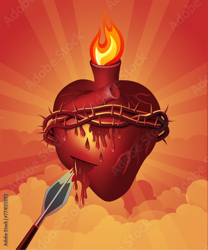 Sacred Heart of Jesus was pierced by a spear