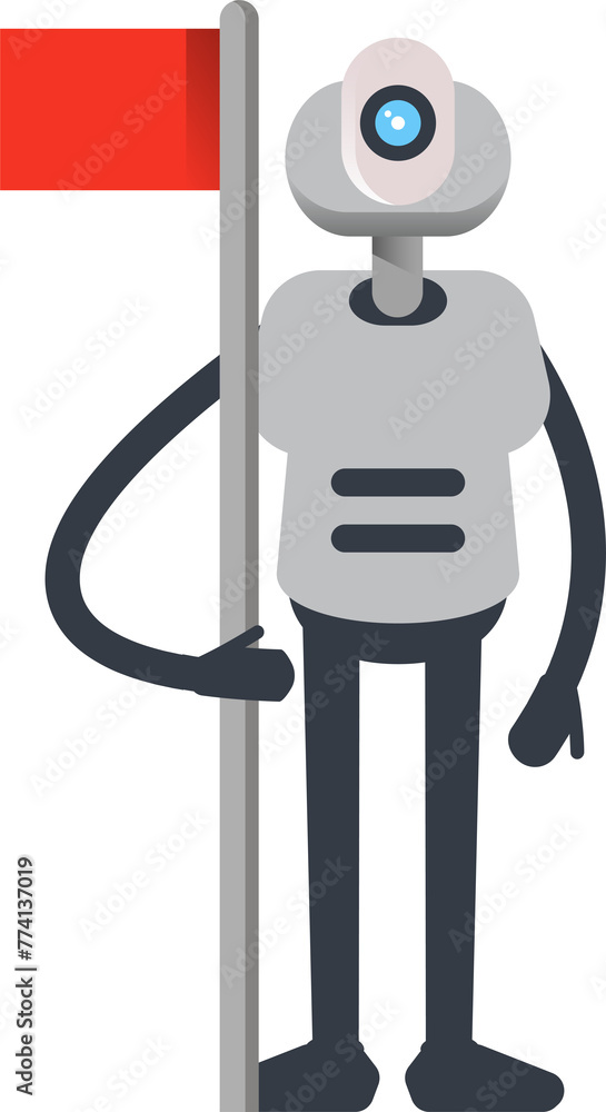 Robot Character Holding Flag Pole
Robot Character Holding Flag Pole