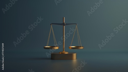 Law Day symbol: clean gold scale, representing justice, on a gradient background. Law Day celebrates with a gold scale, symbol of justice, on blue-gray.