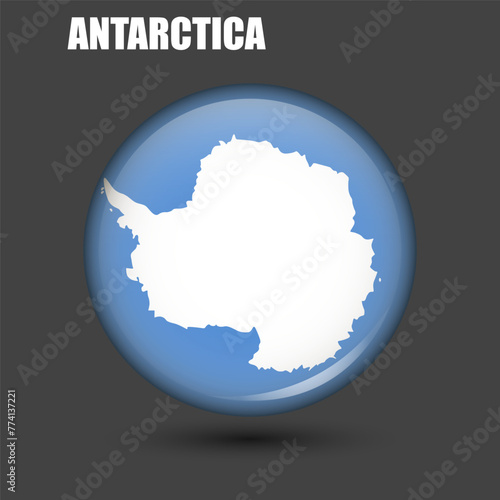 Antarctica national flag in the shape of a circle.Vector.
Circular 3d flag icon with 
high detail.
Spherical flag illustration.