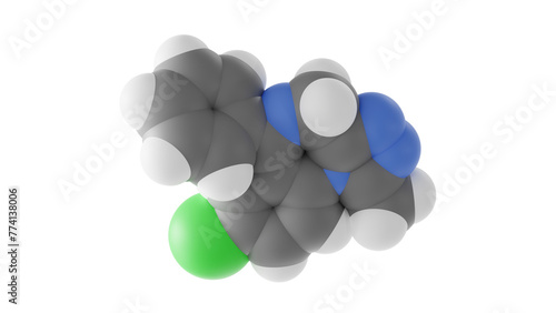 alprazolam molecule, benzodiazepines, molecular structure, isolated 3d model van der Waals