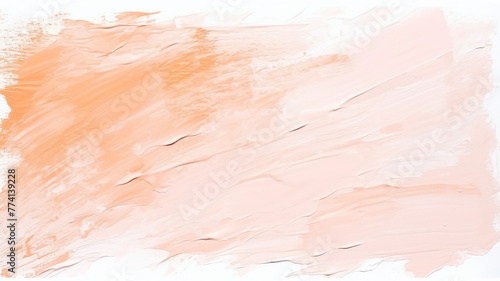 Abstract drawing of delicate coral color. Peach background postcard