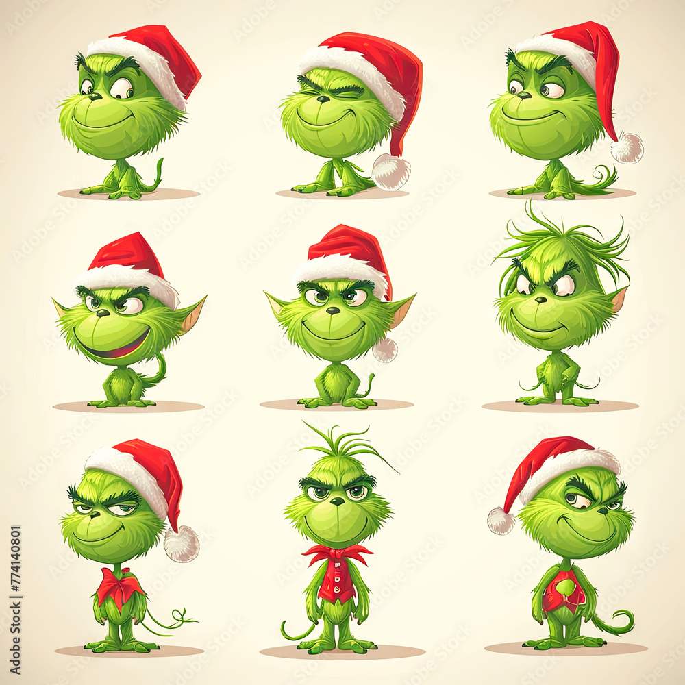 Fototapeta premium A set of hryvnias with different hats