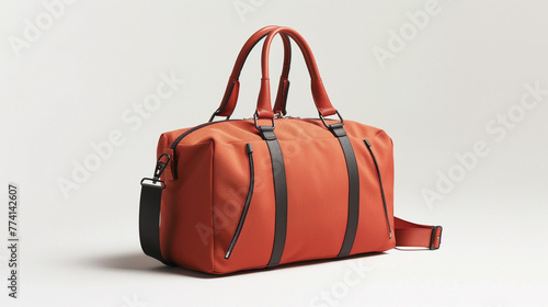 red luggage bag on a white background
