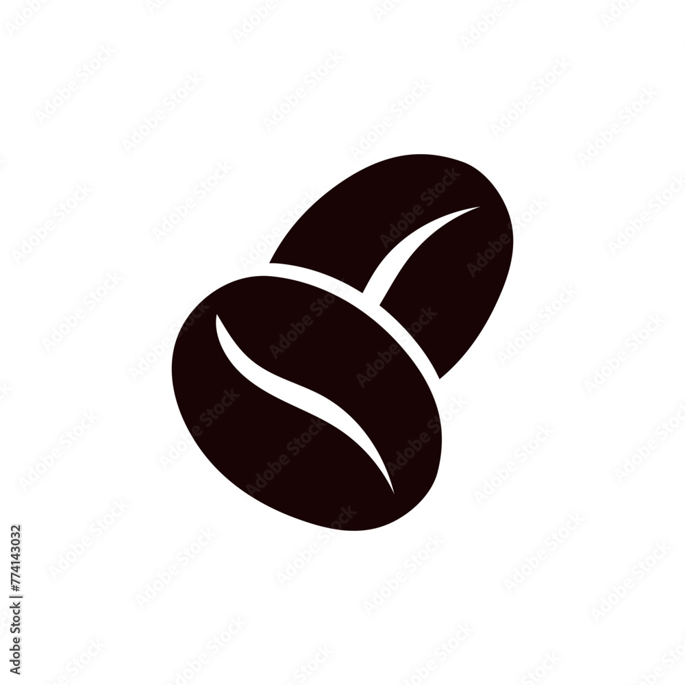 Coffee Bean Vector Icon Logo Template, vector icon design, set of coffee beans on white background Coffee Bean Vector Icon Logo Template, vector icon design, set of coffee beans on white background