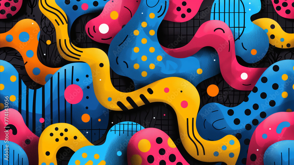 colored intertwined wavy lines colored intertwined wavy lines