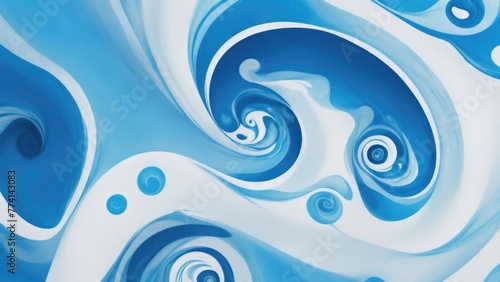 White and blue wallpaper with a colorful swirl