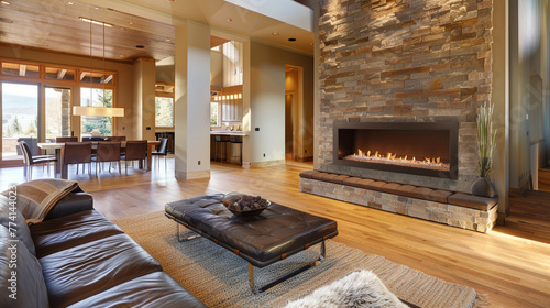 living room with fireplace