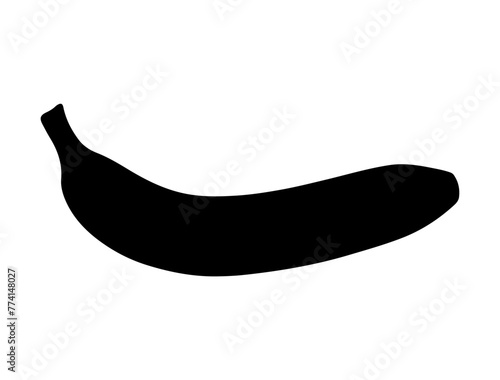 Banana silhouette vector art white background