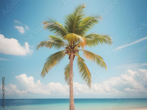 Palm and tropical beach.