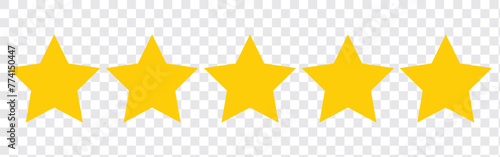 Five stars customer review icon for apps and websites