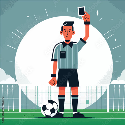 Vector image of a referee at work