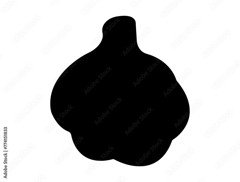 Garlic silhouette vector art white background Garlic silhouette vector art white background