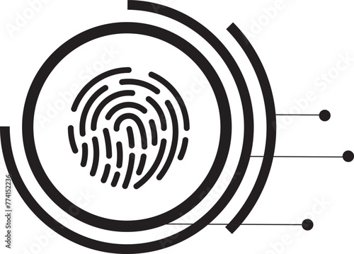 illustration of fingerprint vector icon photo