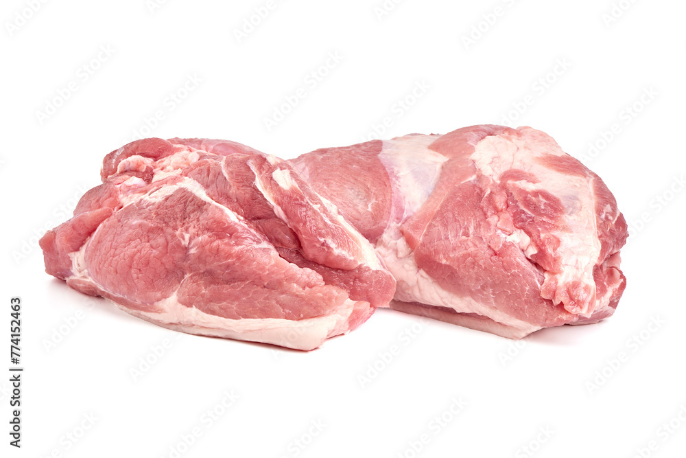 Raw pork ham, isolated on white background Raw pork ham, isolated on white background