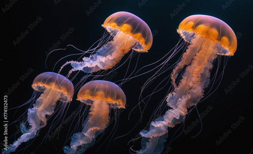 jelly fish in the sea jelly fish in the sea