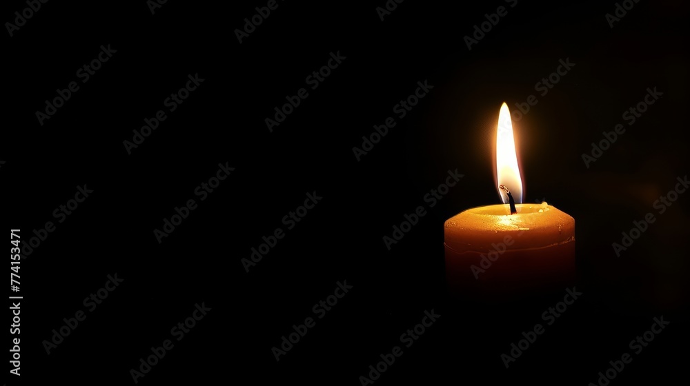 Gothic candle burning in darkness, with ample space for text, ideal for designs needing an air of mystery and inspiration Gothic candle burning in darkness, with ample space for text, ideal for designs needing an air of mystery and inspiration