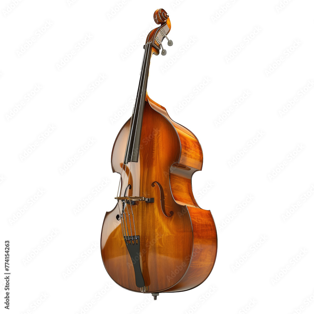 Naklejka premium Upright Double Bass Isolated on Transparent