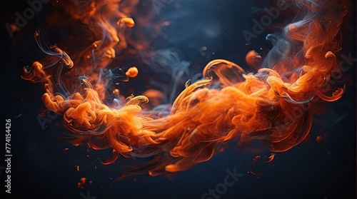 abstract orange smoke background