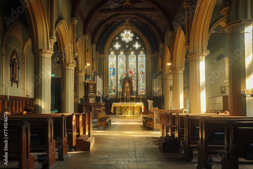 Tranquil church interior on Holy Saturday © Mongkol