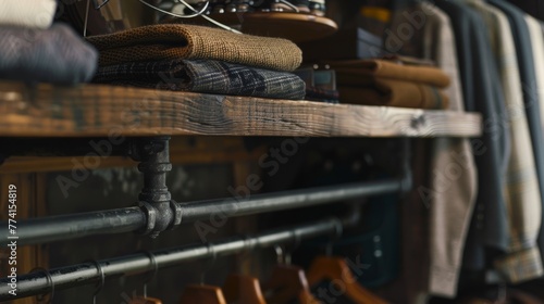 Close-up of vintage-inspired hanging shelves, adorned with classic books and unique trinkets, exuding warmth and nostalgia