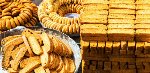 Indian local cookies in street market