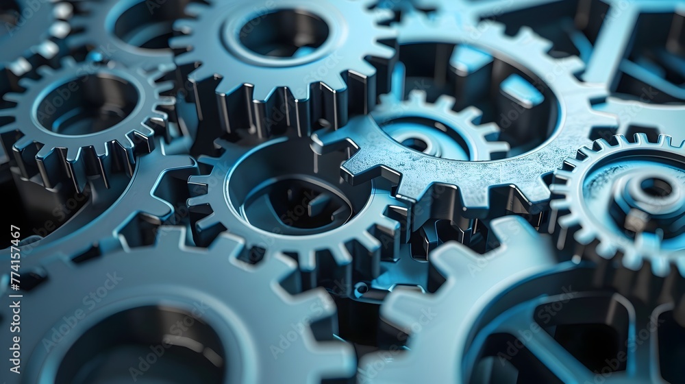 Seamless of Business Functions Illustrated Through Interlocking Gears Seamless of Business Functions Illustrated Through Interlocking Gears