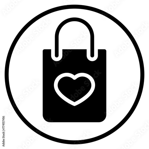 shopping bag glyph icon