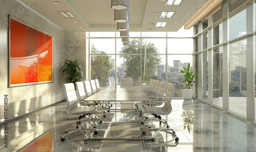 Meeting room in a modern of...